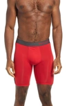 Tommy John Cool Cotton Performance Boxer Briefs In Haute Red W Black Taping