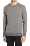 Vince Bird's Eye Stitch Wool & Cashmere Sweater In Medium H Grey/ H Beige