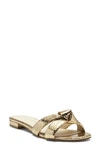 Jessica Simpson Alisen Crystal Embellished Slide Sandal In Karat Gold