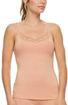 Montelle Intimates Lace Trim Camisole In Seashell