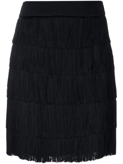 Stella Mccartney Tiered Fringe Mini Skirt, Black