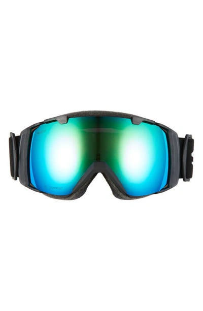 Smith Sport I/o 182mm Snow Goggles In Black/ Sun Green Mirror