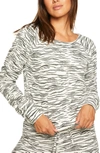 Chaser Shirred Sleeve Sweatshirt In Zebra
