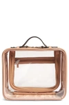 Calpak Clear Cosmetics Case In Caramel