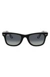 Ray Ban Large Classic Wayfarer 54mm Sunglasses In Black/ Light Grey Blue Grad