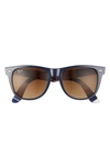 Ray Ban Large Classic Wayfarer 54mm Sunglasses In Dark Blue/ Brown Gradient