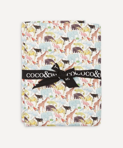 Coco & Wolf Queue For The Zoo Cot Bed Blanket In Grey