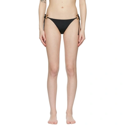 Versace Black Ring-hardware Bikini Bottom
