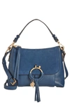 See By Chloé See By Chloe Joan Small Leather & Suede Shoulder Bag In Royal Navy