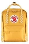 Fjall Raven Mini Kånken Water Resistant Backpack In Ochre-chess Pattern