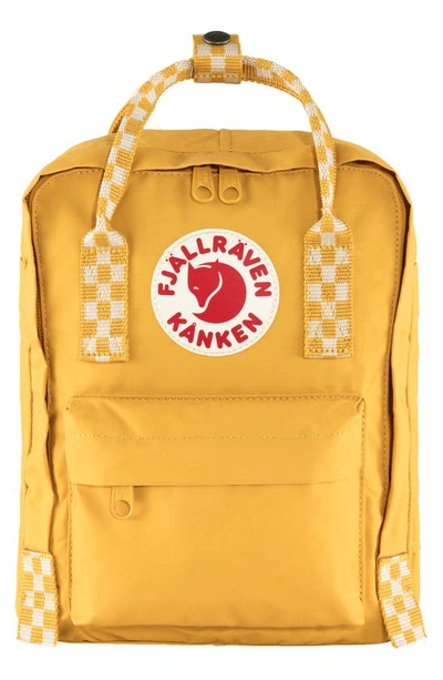 Fjall Raven Mini Kånken Water Resistant Backpack In Ochre-chess Pattern