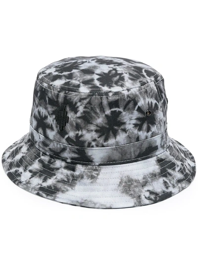 Marcelo Burlon County Of Milan Grey & Black Starter Black Label Edition Cross Bucket Hat In White