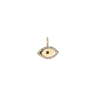 Ali Grace Jewelry Pointed Gold, Diamonds & Sapphire Evil Eye Charm