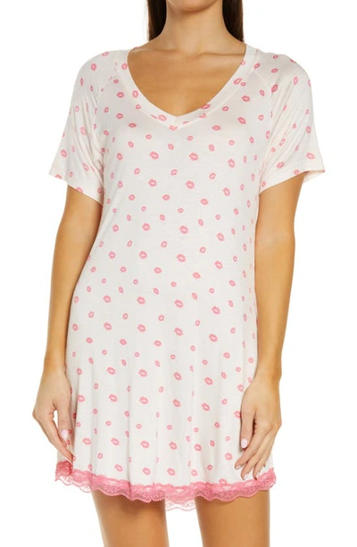 Honeydew Intimates All American Sleep Shirt In Petal Pink Lips