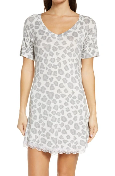 Honeydew Intimates All American Leopard Knit Sleep Shirt In Snow Leopard