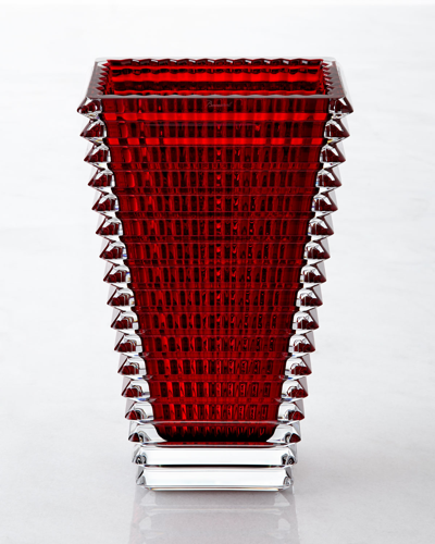 Baccarat Eye Tall Rectangular Vase - Red
