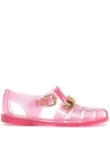 Moschino Logo-lettering Jelly Sandals In Fuchsia