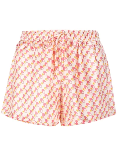 Ciao Lucia Women's Leo Printed Silk-twill Shorts In Pink