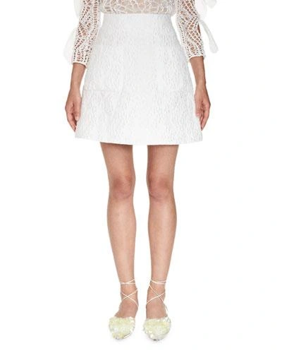 Delpozo Matelasse A-line Skirt, White