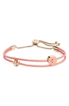 Tory Burch Enamel Logo Slider Bracelet In Tory Gold / Canyon Flower