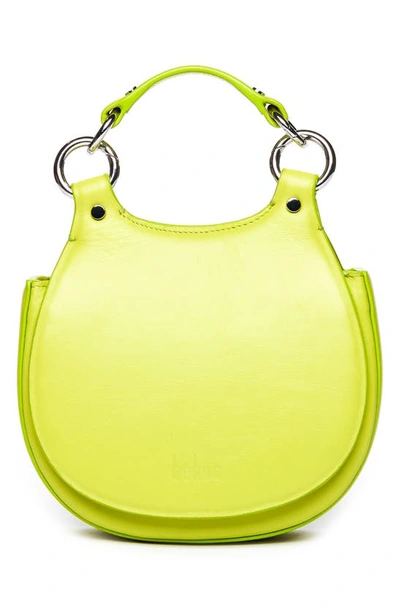 Behno Tilda Mini Leather Saddle Bag In Lime Green
