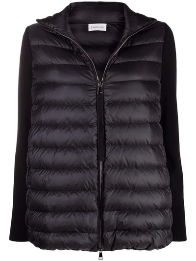 Moncler Padded Zip-up Short Jacket In Black