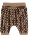 Fendi Babies' Kids Knitted Ff Sweatpants (1-24 Months) In 棕色