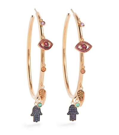 Netali Nissim Rose Gold And Sapphire Charmed Earrings