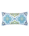 Levtex Cressida Crewel Stitched Medallion Decorative Pillow, 12" X 24" In Teal
