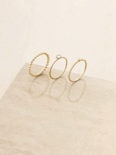 Ettika Simple Gold Plated Stacking Ring Set