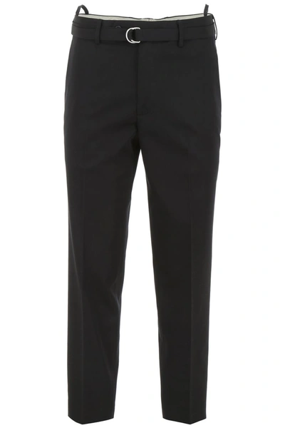 Helmut Lang Wool Gabardine Trousers In Black