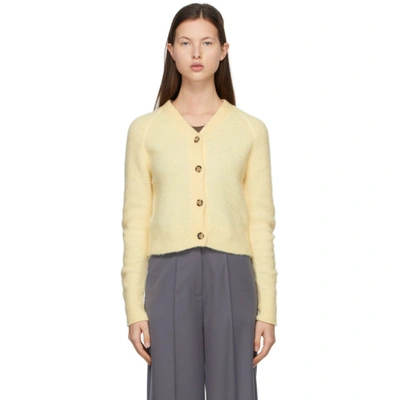Acne Studios V-neck Buttoned Cardigan In Yellow
