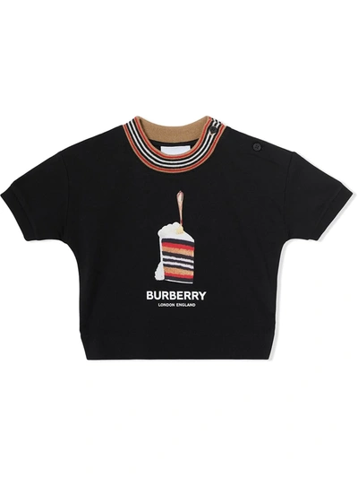 Burberry Babies' Kids Cake Motif T-shirt (3-12 Years) In 黑色