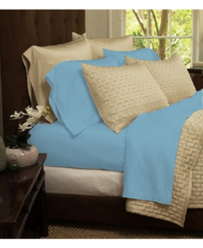 Tagco Usa Luxury Home Rayon And Microfiber Bed Sheets Set - California King Bedding In Baby Blue