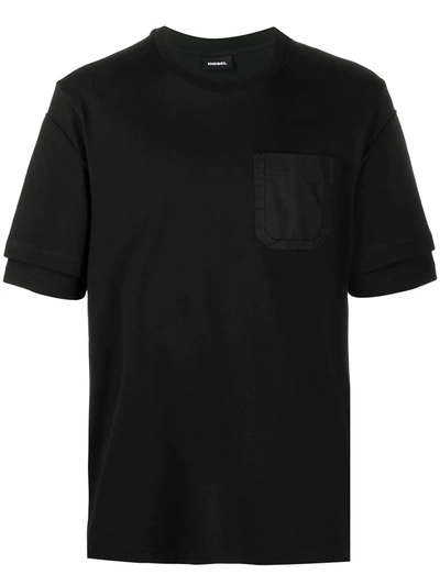Diesel T-fontal Supima Cotton T-shirt In Black