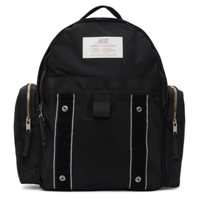 Diesel Contrast-stitch Logo-patch Backpack In T8013 Black