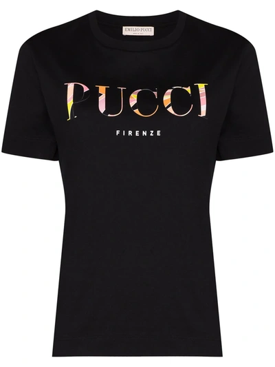 Emilio Pucci Logo-print Crew-neck T-shirt In Black