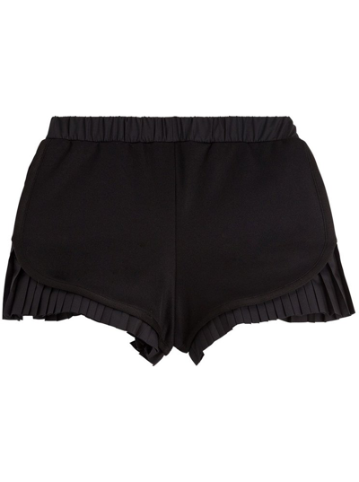 Moncler Enfant Teen Logo-waist Cotton Shorts In Black