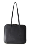 The Row Twin Leather Satchel In Black Shg