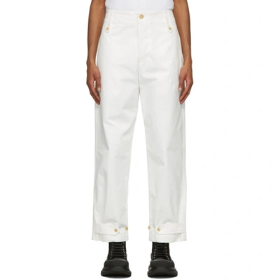 Alexander Mcqueen White Cotton Trousers In 9000 White