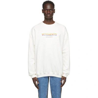 Vetements White 'think Differently' Sweatshirt