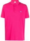 Etro Embroidered-logo Cotton Polo Shirt In Pink