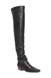 The Row Slouchy Leather Over-the-knee Boots In Black