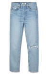 Re/done '90s High Waist Tapered Skinny Jeans In Worn Light Blue