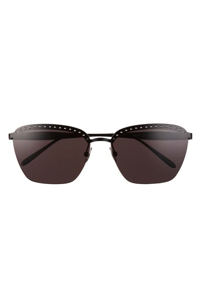 Alaïa 59mm Semi Rimless Angular Sunglasses In Black