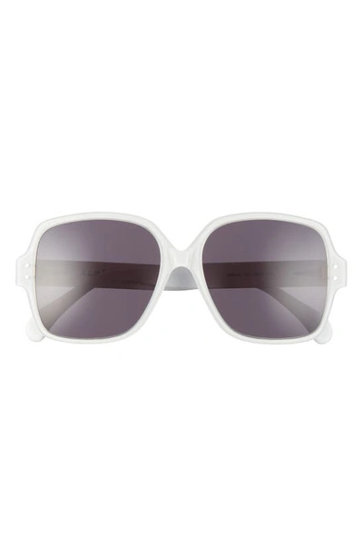 Alaïa 56mm Rectangle Sunglasses In White