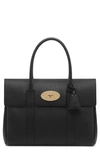 Mulberry Bayswater Pebbled Leather Satchel In Black