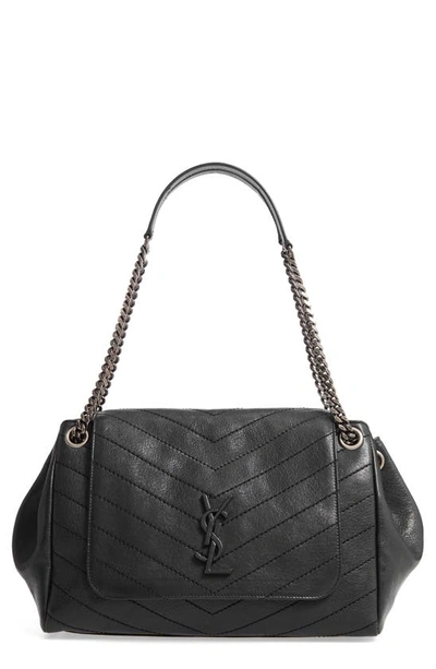 Saint Laurent Medium Nolita Leather Shoulder Bag In Nero