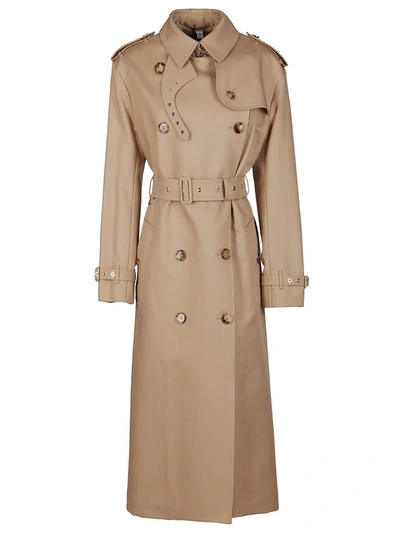 Burberry Vintage Check Layered Trench Coat In Beige