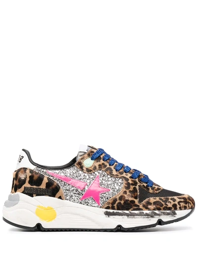 Golden Goose Leopard Print Running Sole Sneakers In Animal Print